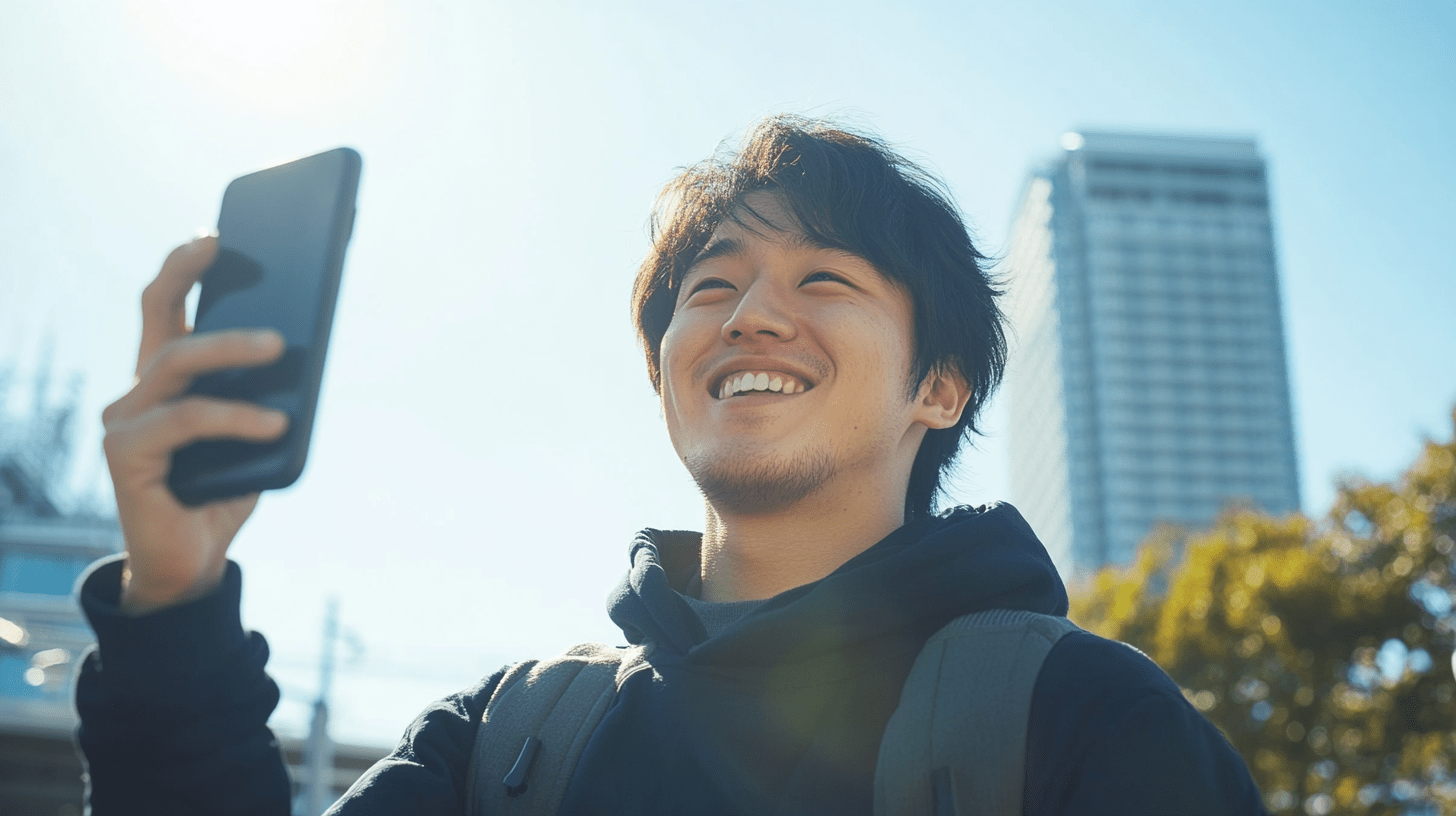 自撮り男性