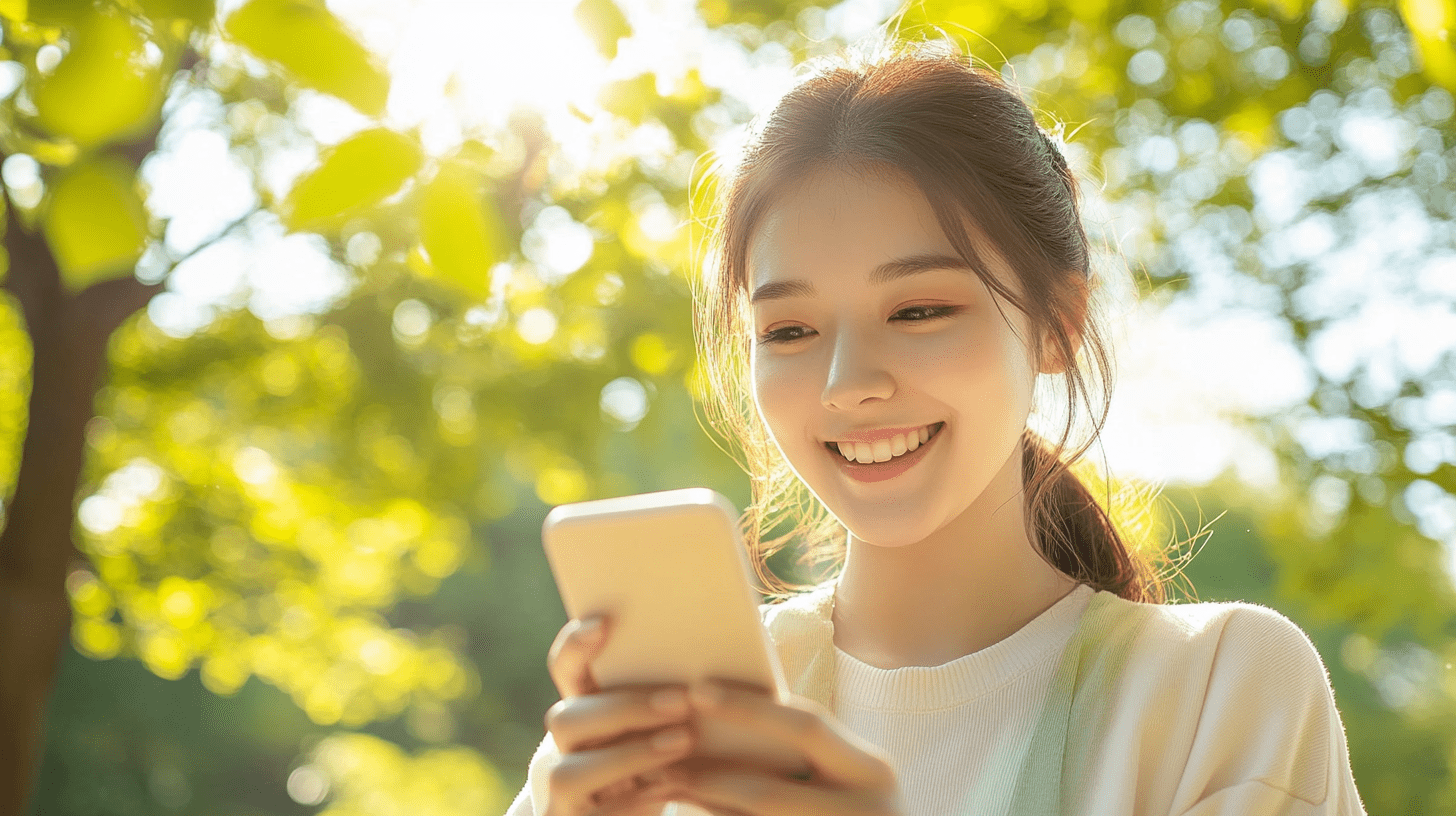 スマホで自撮り